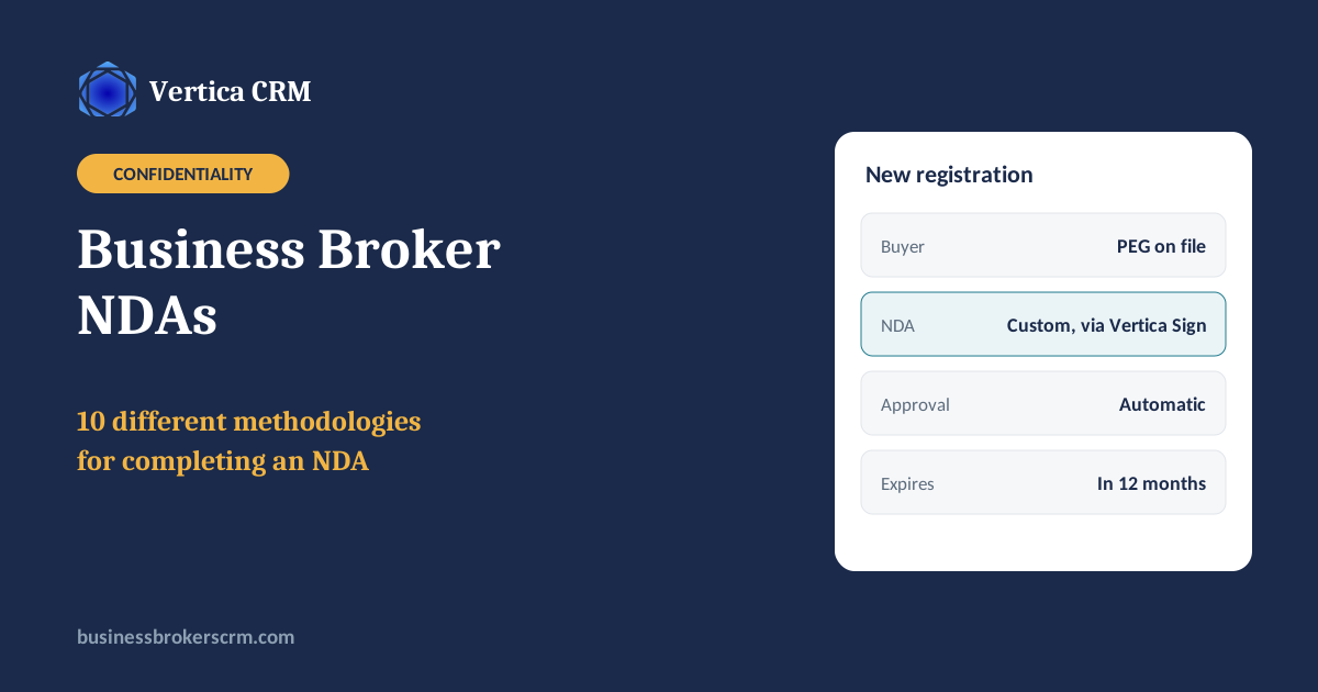 Business broker NDAs: ten different methodologies for completing an NDA