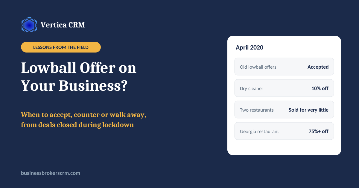 Lowball offer on your business? When to accept, counter or walk away, from deals closed during lockdown