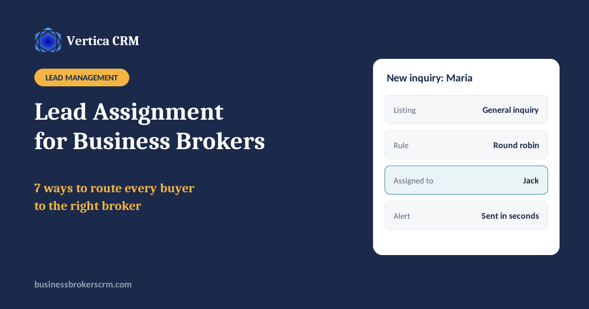 Lead assignment for business brokers: seven ways to route every buyer inquiry to the right broker