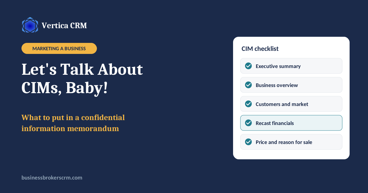 Let's talk about CIMs: what business brokers should put in a confidential information memorandum